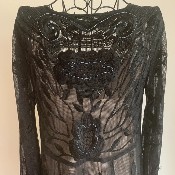 Free People Black Swan Sheer Maxi Dress